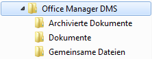 Office Manager-Datenverzeichnisse