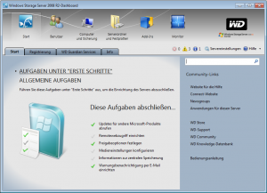 Windows Storage Server 2008 R2-Dashboard