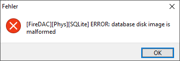 ERROR: database disk image is malformed