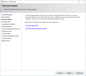 SQL Server-Installationscenter: Update