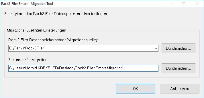 Rack2-Filer Smart - Migration Tool