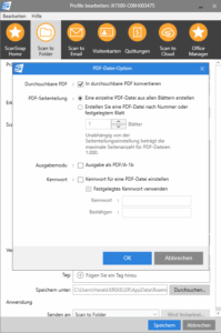 Profileinstellung in ScanSnap Home