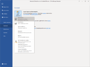 Menübefehl: Datenbank importieren