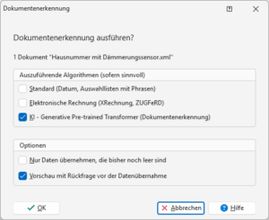 Nachträgliche Dokumentenerkennung